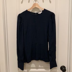 Lewit crepe peplum blouse